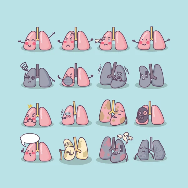 Todo tipo de concepto pulmonar — Vector de stock