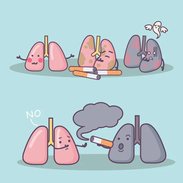 Rauch schädigt die Lunge — Stockvektor