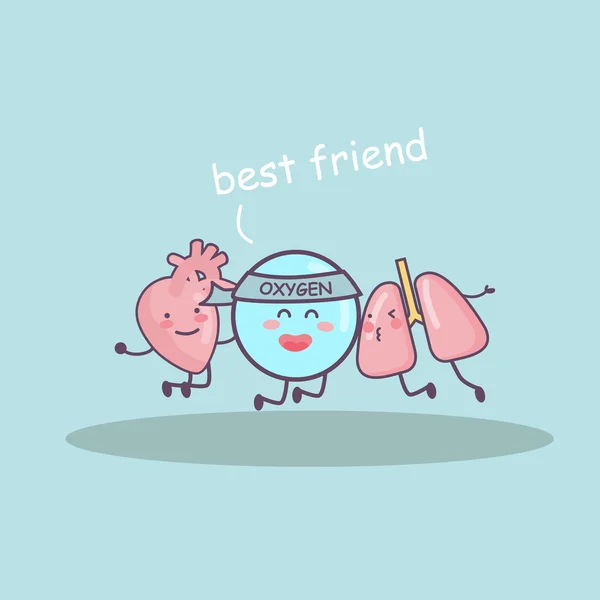 Meilleur ami pour le cœur et les poumons — Image vectorielle