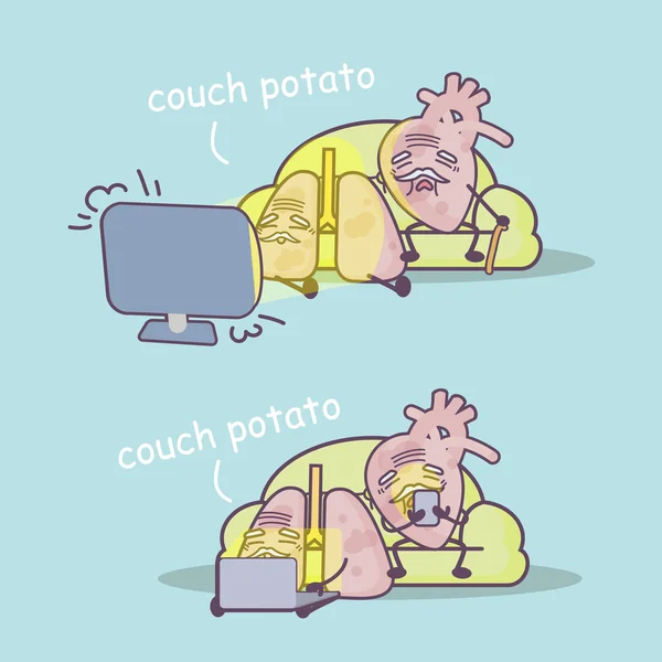 Couch potato concept — Stockvector