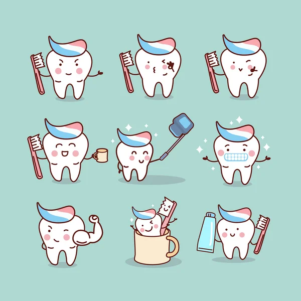 Concepto lindo cepillo de dientes de dibujos animados —  Fotos de Stock