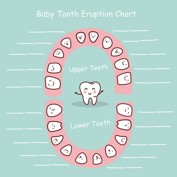 Registro de carta dental de bebé — Vector de stock