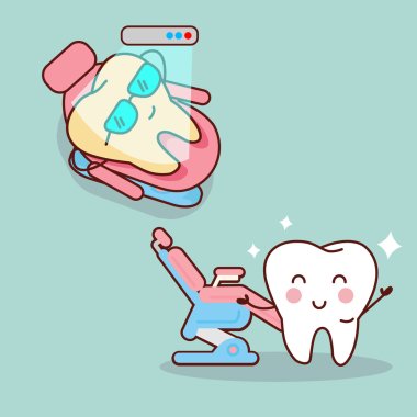 tooth with whitening tool clipart