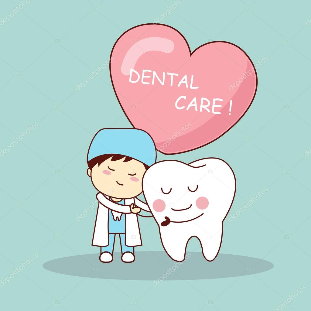 Happy cartoon tooth and dentist — Stock Vector © etoileark 97757212