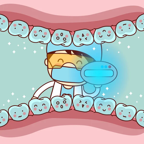 Médico dentista dos desenhos animados —  Vetores de Stock