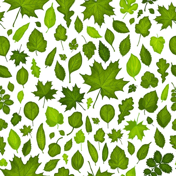 Seamless pattern of green leaves background — Stock Vector