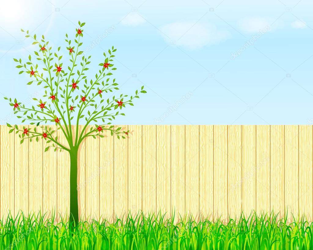 Backyard garden background Stock Vector Image by ©MarBom #102349842