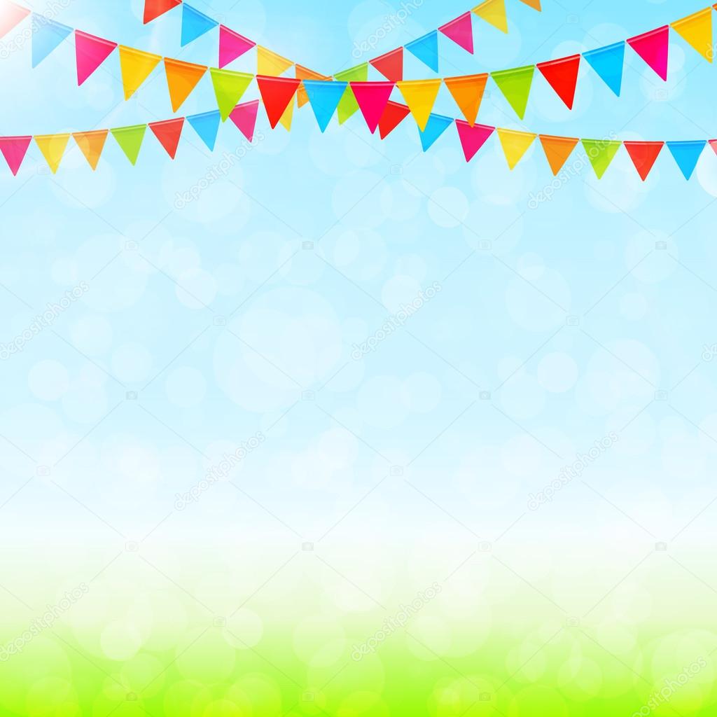 Greeting card with colorful flags