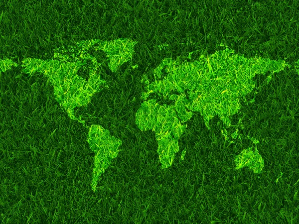 Carte du monde herbe verte — Image vectorielle