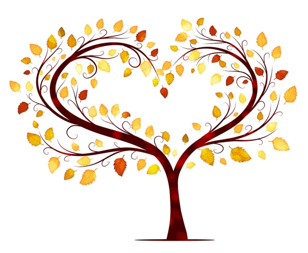 Árbol de otoño sobre fondo blanco — Vector de stock