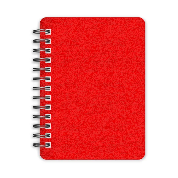 Uzavřené červená spirála notebook — Stockový vektor