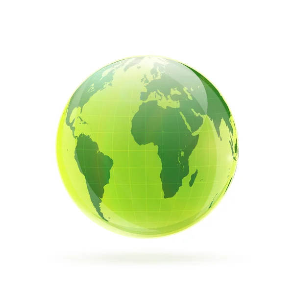 Globo Terra Verde isolado sobre fundo branco — Vetor de Stock