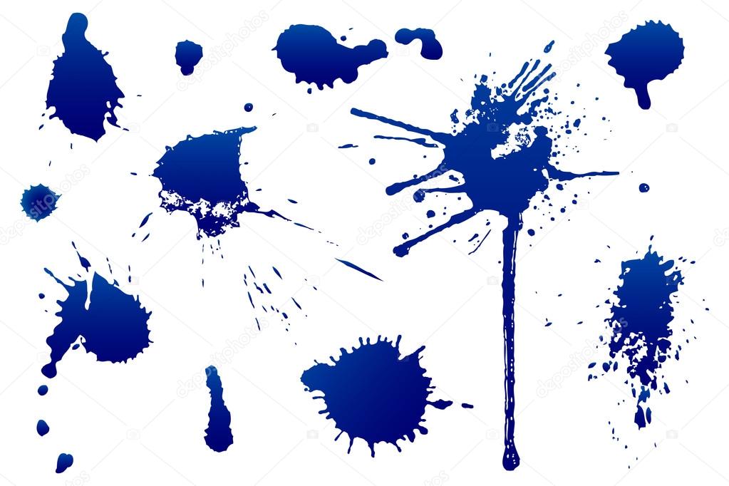 Vector set of blots and stains isolated on white