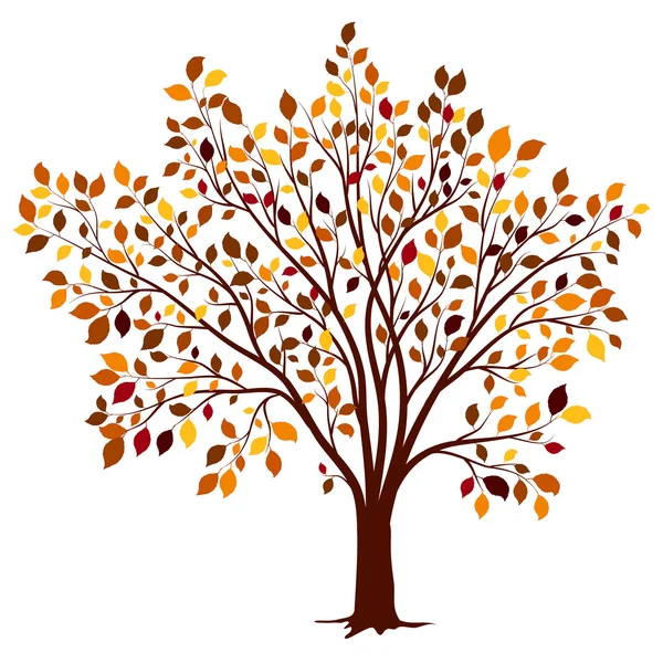 Herbstbaum mit bunten Blättern — Stockvektor