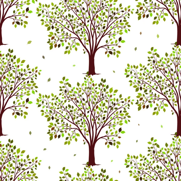 Árvores verdes vetor padrão sem costura —  Vetores de Stock