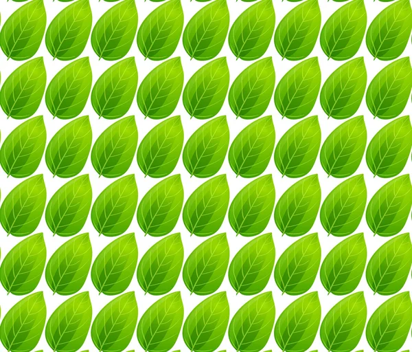 Groene bladeren naadloze patroon vector achtergrond — Stockvector