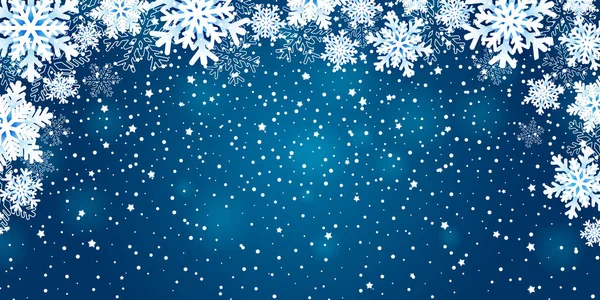 Zimní Pozadí Sněhovými Vločkami Vektorová Ilustrace — Stockový vektor