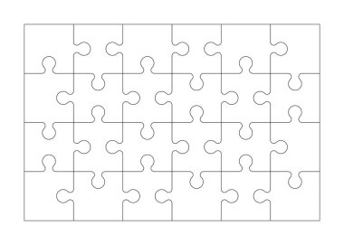 Boş yapboz şablonu arka planı. Vektör illüstrasyonu
