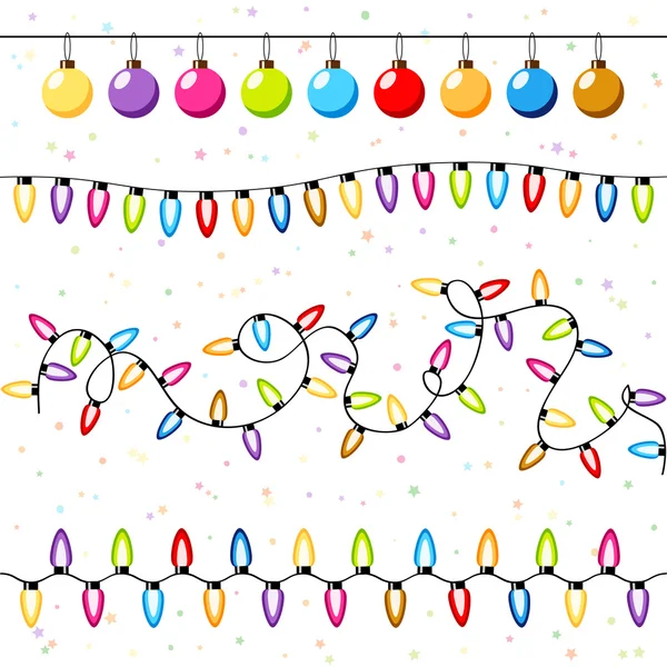 Noel Işık Ampüller çelenk vektör arka plan