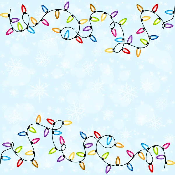Fundo de Natal com lâmpadas guirlandas —  Vetores de Stock