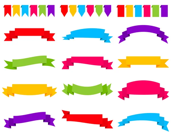 Conjunto de banners de cinta de colores — Vector de stock