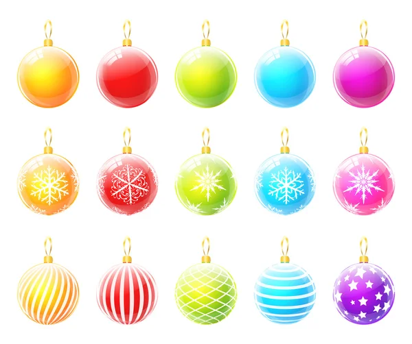 Boules de Noël colorées — Image vectorielle