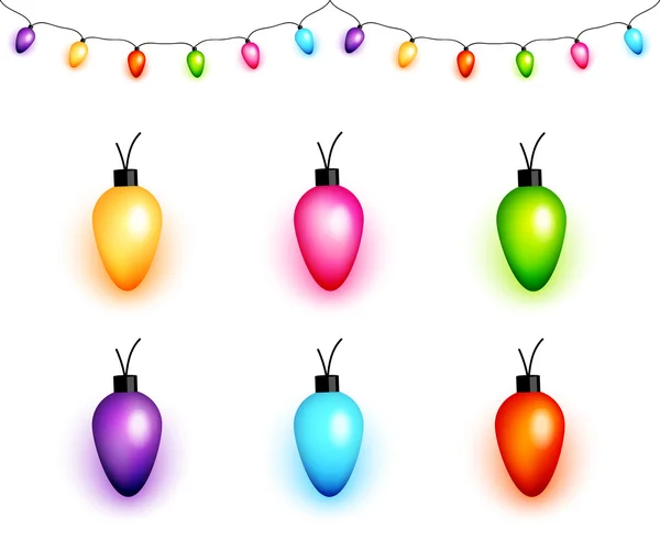 Ampoules colorées de Noël — Image vectorielle