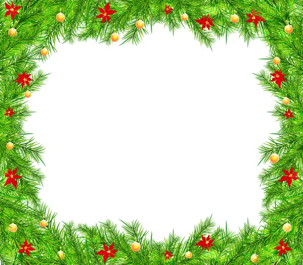 Şube ve topları ile Noel arka plan — Stok Vektör