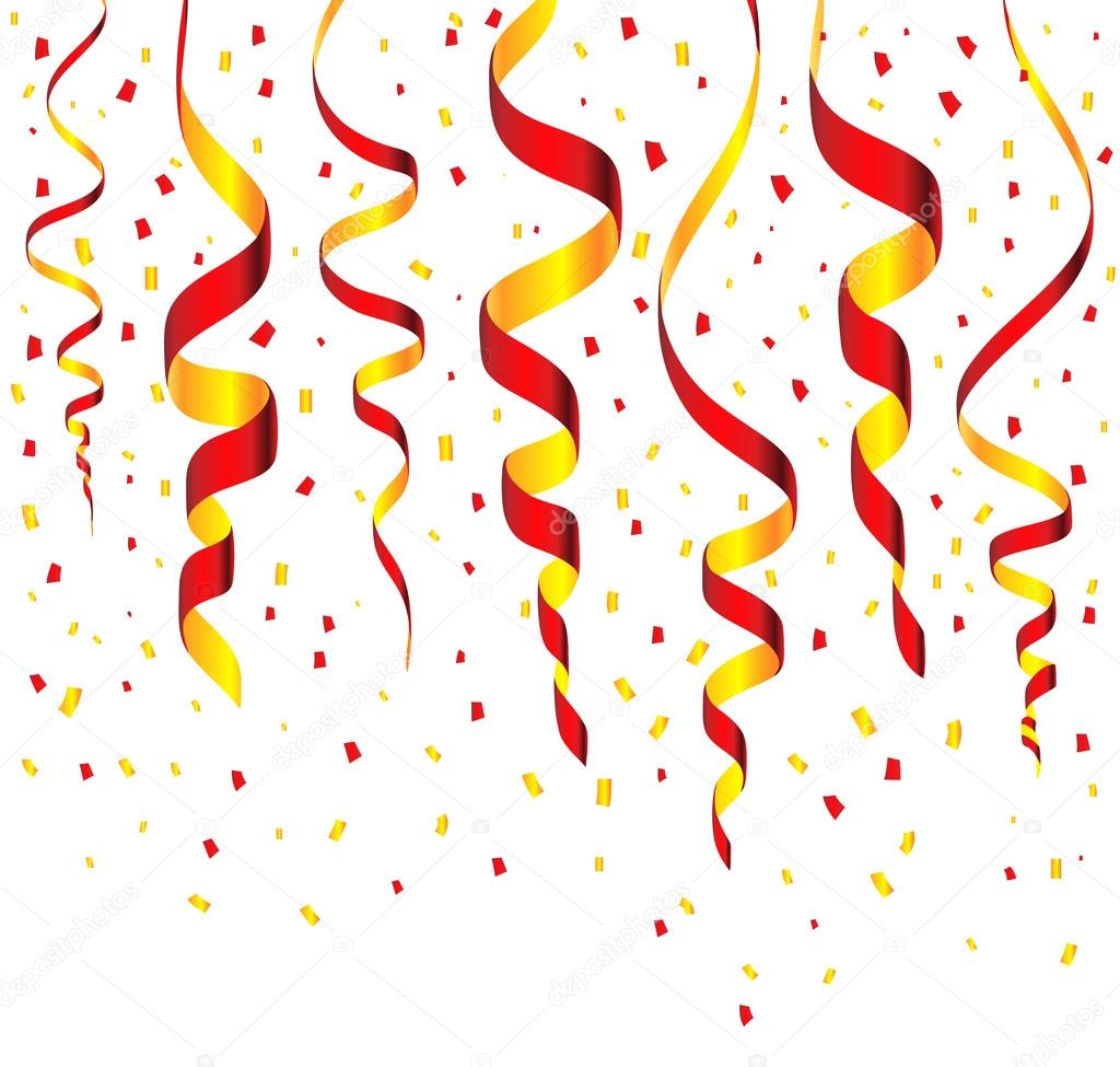 Surprise Party Streamers Confetti Vector Stock Vector (Royalty