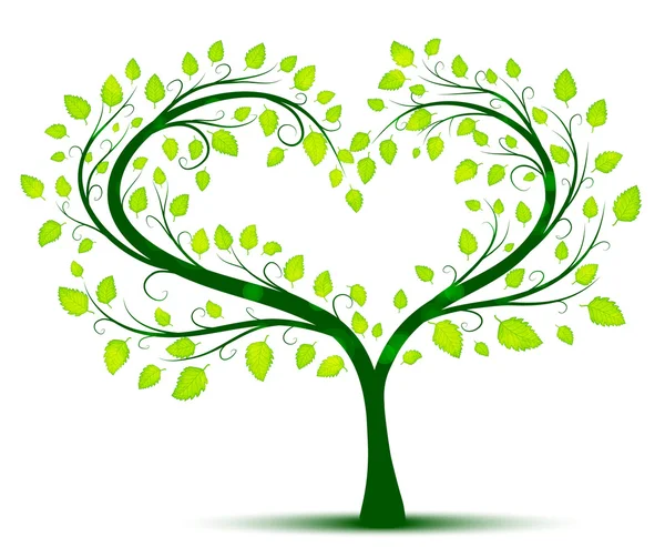 Green love tree — Stock Vector