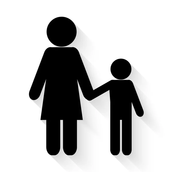 Woman and child icon — Stockvector