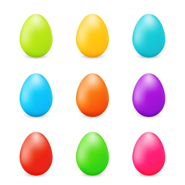 Feliz Pascua huevos coloridos conjunto — Vector de stock