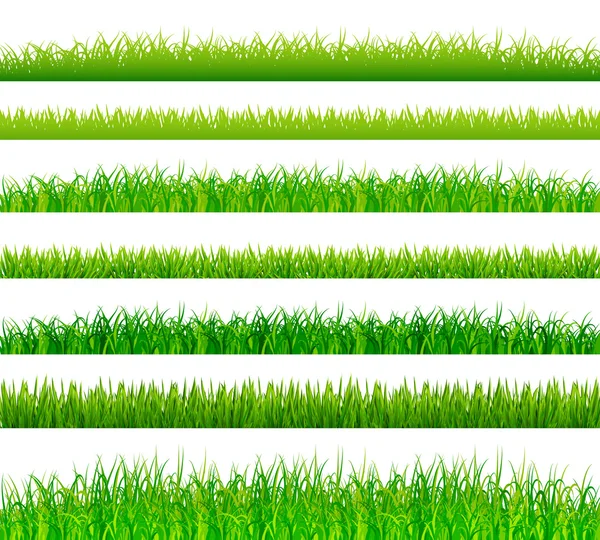 Набір зелених меж трави — стоковий вектор