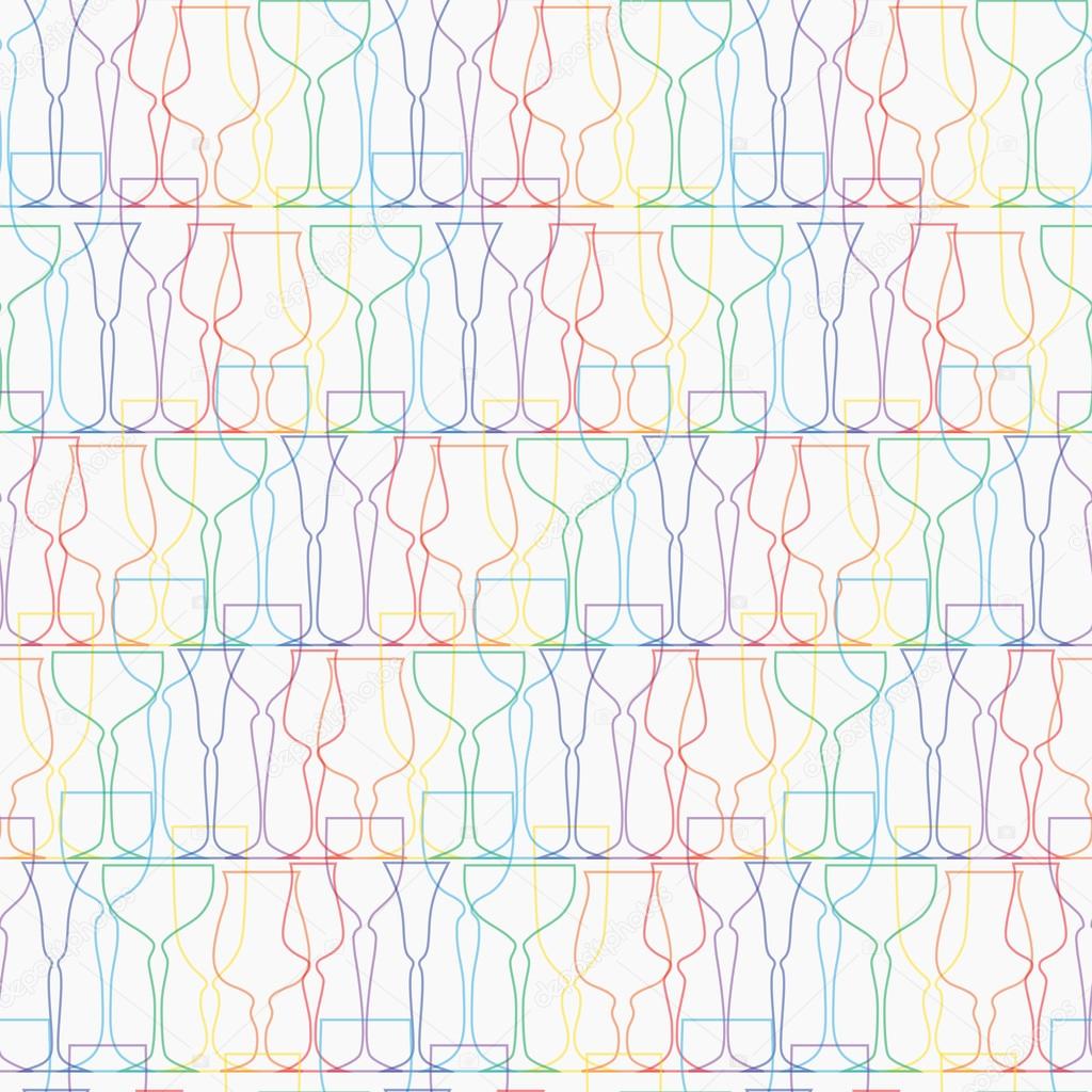 Colored glassware seamless pattern. Background, texture, textile