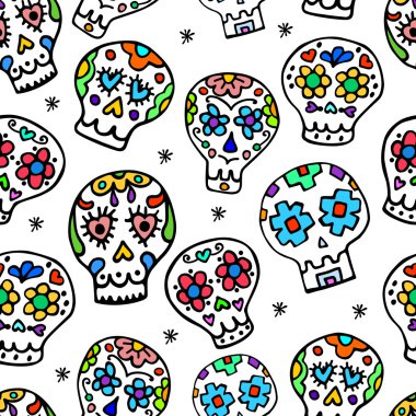 Şeker doodle şirin Dikişsiz desen numara. Arka plan, doku Tekstil