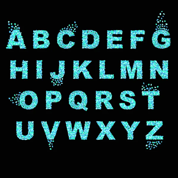 Mooie kleurrijke lettertype. Engels alfabet. Splash design. — Stockvector