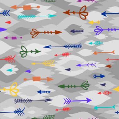 Kabile okları boho seamless modeli. Etnik geometrik Yazdır. Arka plan doku. Kumaş, kumaş tasarım, duvar kağıdı, kaydırma