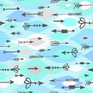 Kabile okları boho seamless modeli. Etnik geometrik Yazdır. Arka plan doku. Kumaş, kumaş tasarım, duvar kağıdı, kaydırma