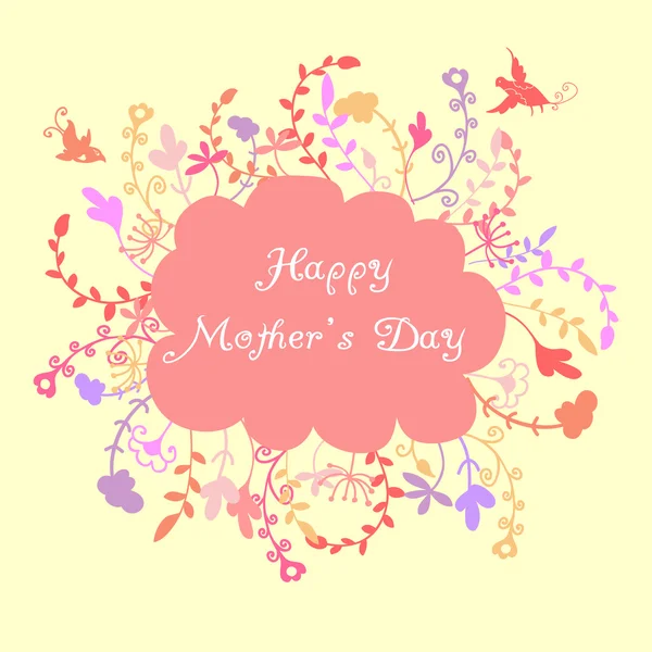 Happy Ημέρα της μητέρας διανυσματικά εικονογράφηση. Ευχετήρια κάρτα — Διανυσματικό Αρχείο
