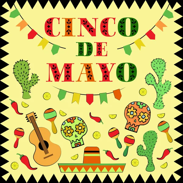 Cinco de Mayo mexikanska holiday vektor illustration — Stock vektor