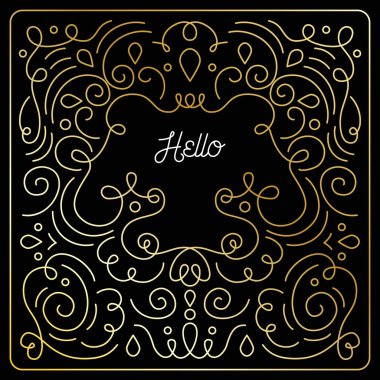 Moda stil tatlı vektör çerçeveler mono line