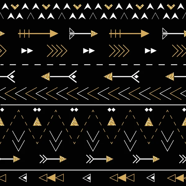 Flechas tribales patrón inconsútil boho. Estampado geométrico étnico. Textura de fondo. Tela, diseño de tela, papel pintado, envoltura — Vector de stock