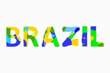 Rio de Janeiro Brezilya 2016. Renkli benzersiz yazı tipi. Vektör çizim.