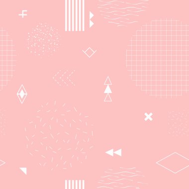 Geometrik seamless modeli memphis tarzı. Vektör çizim