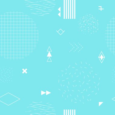 Geometrik seamless modeli memphis tarzı. Vektör çizim