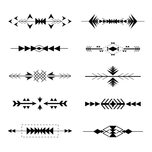 Bordures de style ethnique boho tribal aztèque. Illustration vectorielle — Image vectorielle