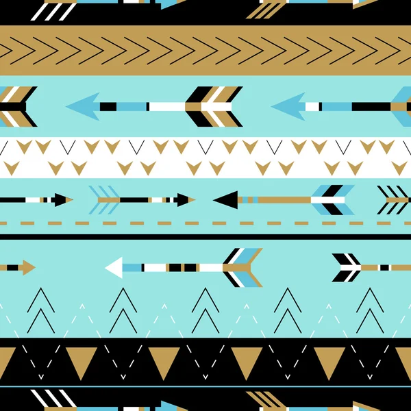 Tribal pijlen boho naadloze patroon. Etnische geometrische print. Achtergrondstructuur. Fabric, doek ontwerp, behang, verpakken — Stockvector