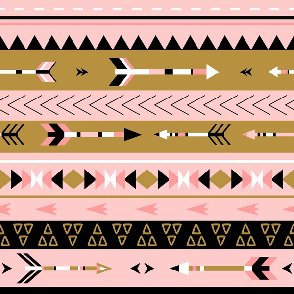 Tribal arrows boho seamless pattern. Ethnic geometric print. Background texture. Fabric, cloth design, wallpaper, wrapping — Stock Vector