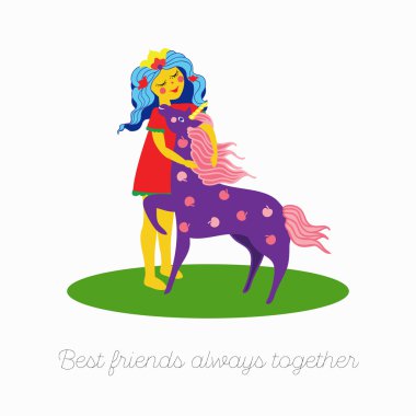 Mutlu Dostluk Günü sevimli karikatür el hayvanlarla illüstrasyon çizilmiş