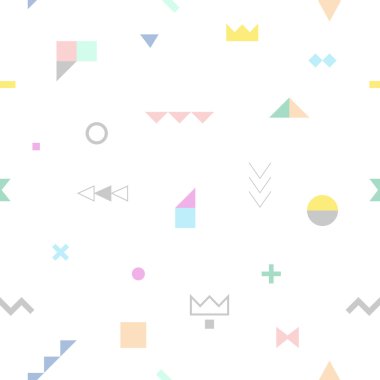 Geometrik kabile seamless modeli Memphis trendy tarzı. Vektör çizim. Arka plan, doku, tekstil, kumaş